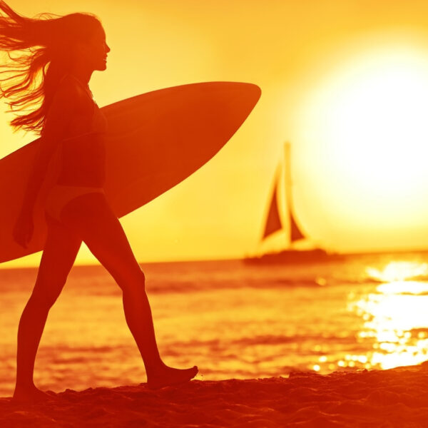 woman with surf board