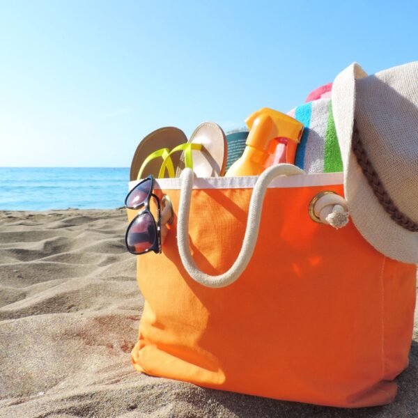 Bag of beach supplies