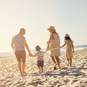 Family at beach