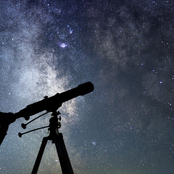 telescope against night sky
